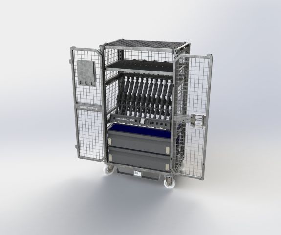 Weapon rack with 12 M4 and two drawers in Tactical Locker CWM